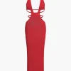 Cut Out Halter Backless Knit Maxi Dress>MICAS Hot