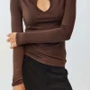 Cut Out Knot Long-Sleeve Top>MICAS Outlet