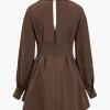 Cut Out Lace Up Long Sleeve Mini Dress>MICAS Best