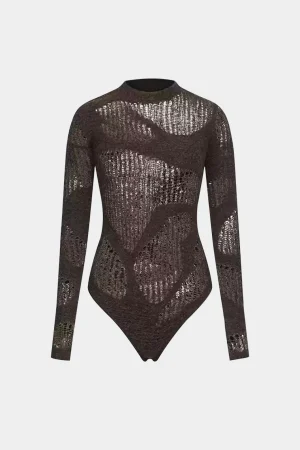 Cut Out Long Sleeve Bodysuit>MICAS Sale
