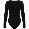 Cut Out Long Sleeve Bodysuit>MICAS Online