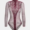Cut Out Rhinestone Long Sleeve Bodysuit>MICAS Best
