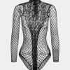 Cut Out Rhinestone Long Sleeve Bodysuit>MICAS Best