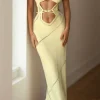 Cut Out Tie Halter Maxi Dress>MICAS Fashion