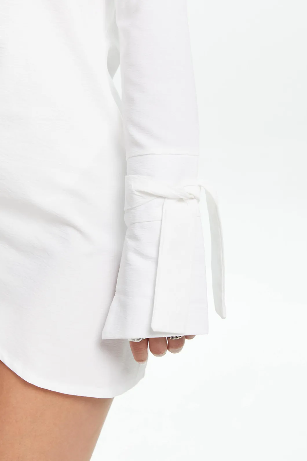 Deep V-neck Wrap Mini Shirt Dress>MICAS Online