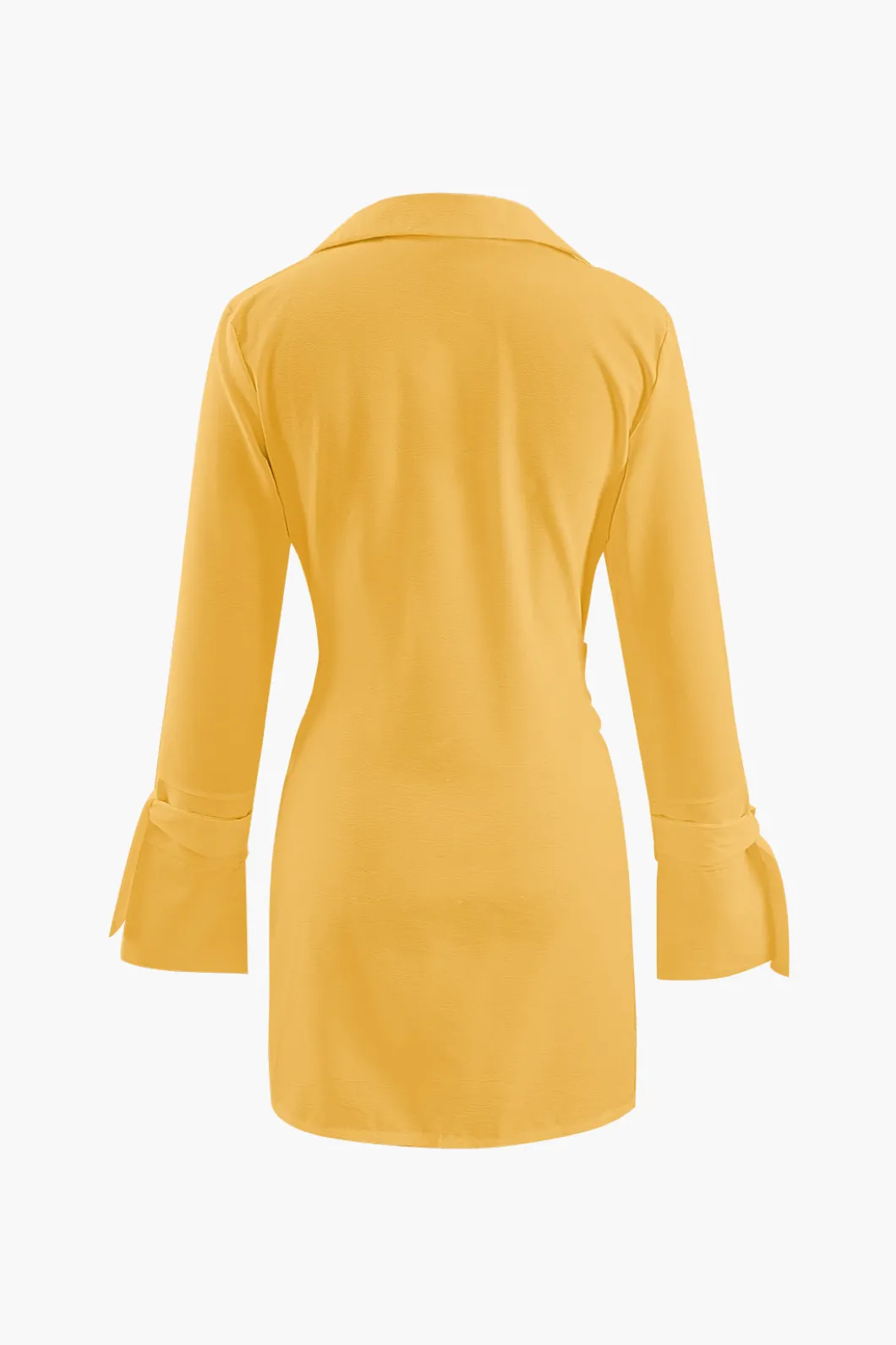 Deep V-neck Wrap Mini Shirt Dress>MICAS Online