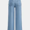 Denim Button Detail Straight Leg Jeans>MICAS Sale