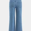 Denim High Waist Button Wide Leg Trousers>MICAS Discount
