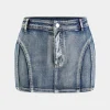 Denim High Waist Pocket Zipper Skirt>MICAS Hot