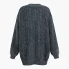 Denim Patchwork Button Pocket Sweater Cardigan>MICAS Outlet