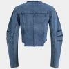 Denim Patchwork Button Round Neck Pocket Outerwear>MICAS Discount
