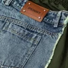 Denim Patchwork Flap Pocket Drawstring Cargo Jeans>MICAS Outlet