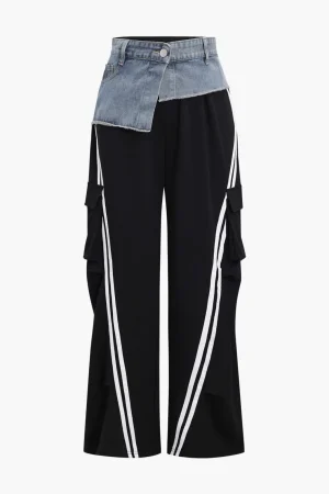 Denim Patchwork Pocket Trousers>MICAS Hot