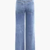 Denim Patchwork Straight Leg Jeans>MICAS Sale
