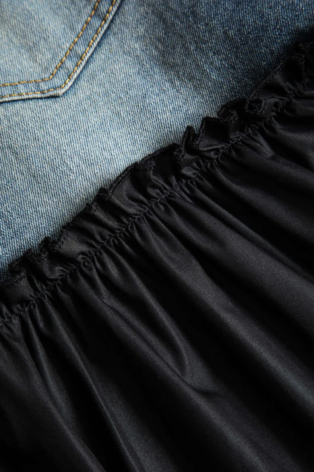 Denim Patchwork T-shirt And Skirt Set>MICAS Online