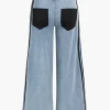 Denim Patchwork Wide Leg Jeans>MICAS Outlet