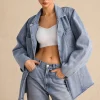 Denim Pocket Buttons Long Sleeve Outerwear>MICAS Clearance