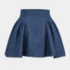 Denim Ruched Button High Waist Skirt>MICAS Discount
