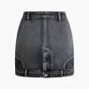 Denim Zip Up Mini Skirt>MICAS Sale