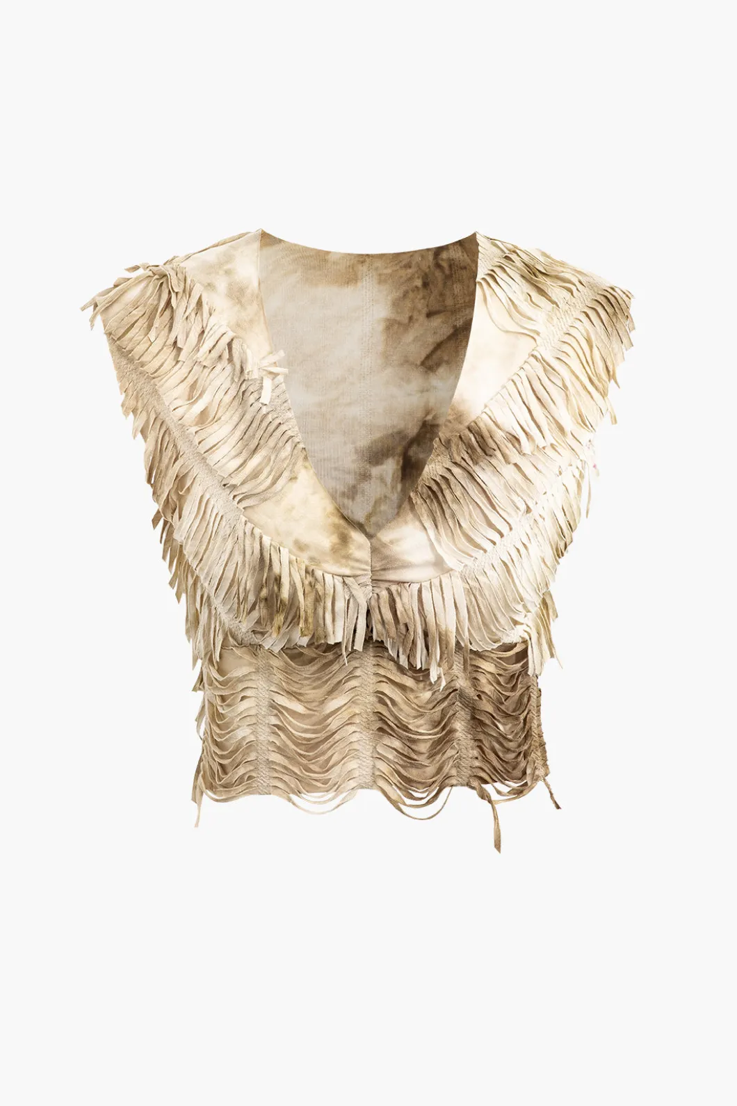 Distressed V-neck Cap Sleeve Crop Top And Slit Maxi Skirt Set>MICAS Hot