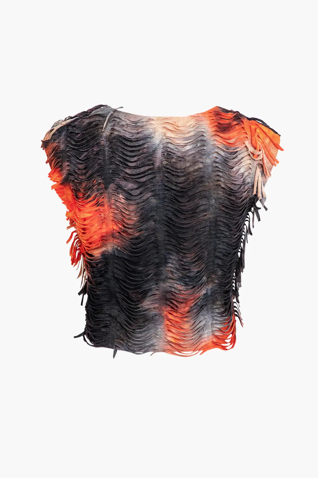 Distressed V-neck Cap Sleeve Crop Top And Slit Maxi Skirt Set>MICAS Hot