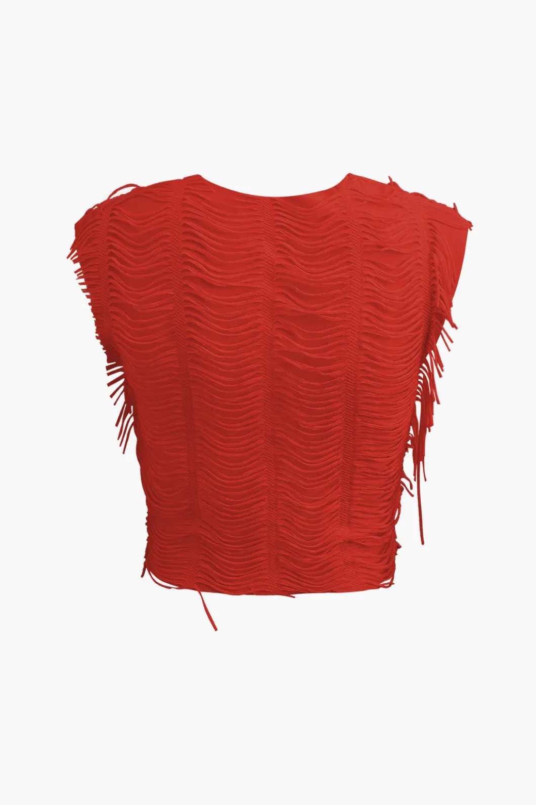 Distressed V-neck Cap Sleeve Crop Top And Slit Maxi Skirt Set>MICAS Hot