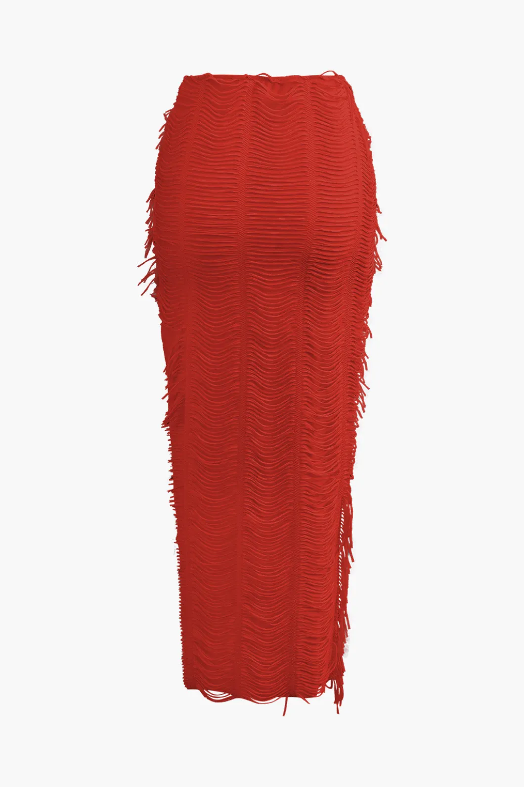 Distressed V-neck Cap Sleeve Crop Top And Slit Maxi Skirt Set>MICAS Hot