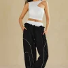 Double Waistband Color Block Trousers>MICAS Sale
