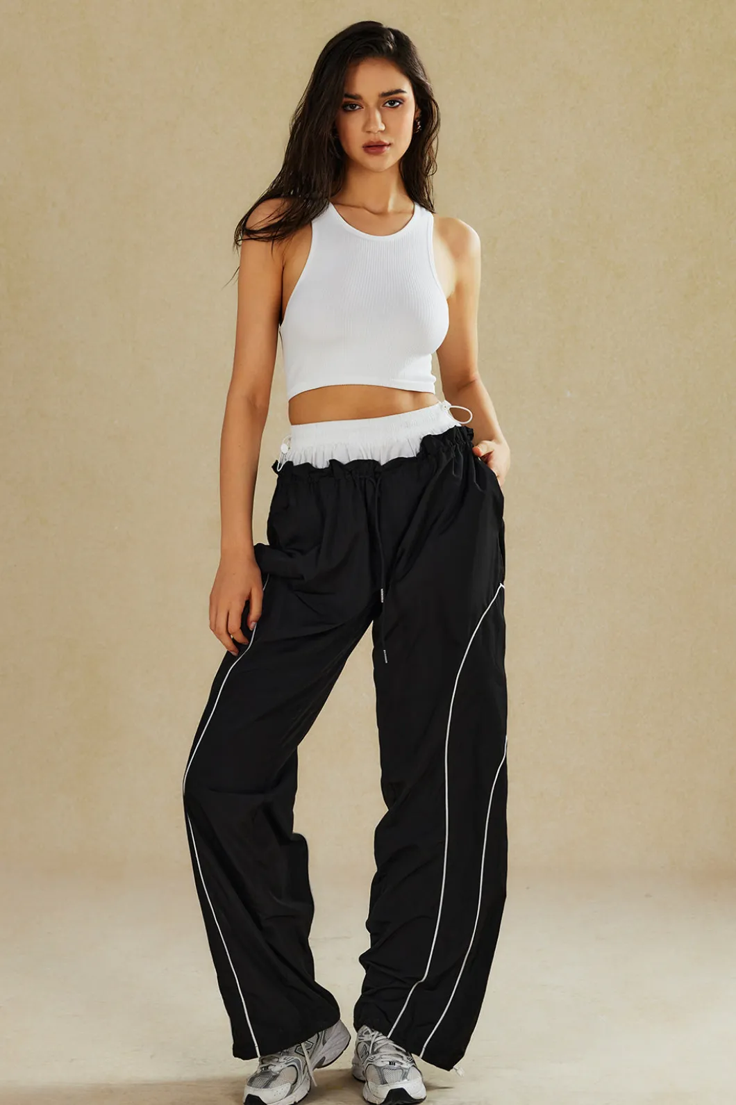 Double Waistband Color Block Trousers>MICAS Sale
