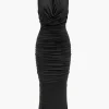 Draped Cowl Neck Sleeveless Maxi Dress>MICAS New