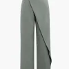 Draped Wrap Straight Leg Suit Pants>MICAS Online