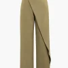 Draped Wrap Straight Leg Suit Pants>MICAS Online