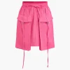 Drawstring Flap Pocket Skirt>MICAS New