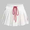 Drawstring Ruched Patchwork Skirt>MICAS Discount