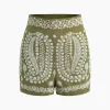 Embroidered High-Waist Shorts>MICAS New