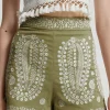 Embroidered High-Waist Shorts>MICAS New