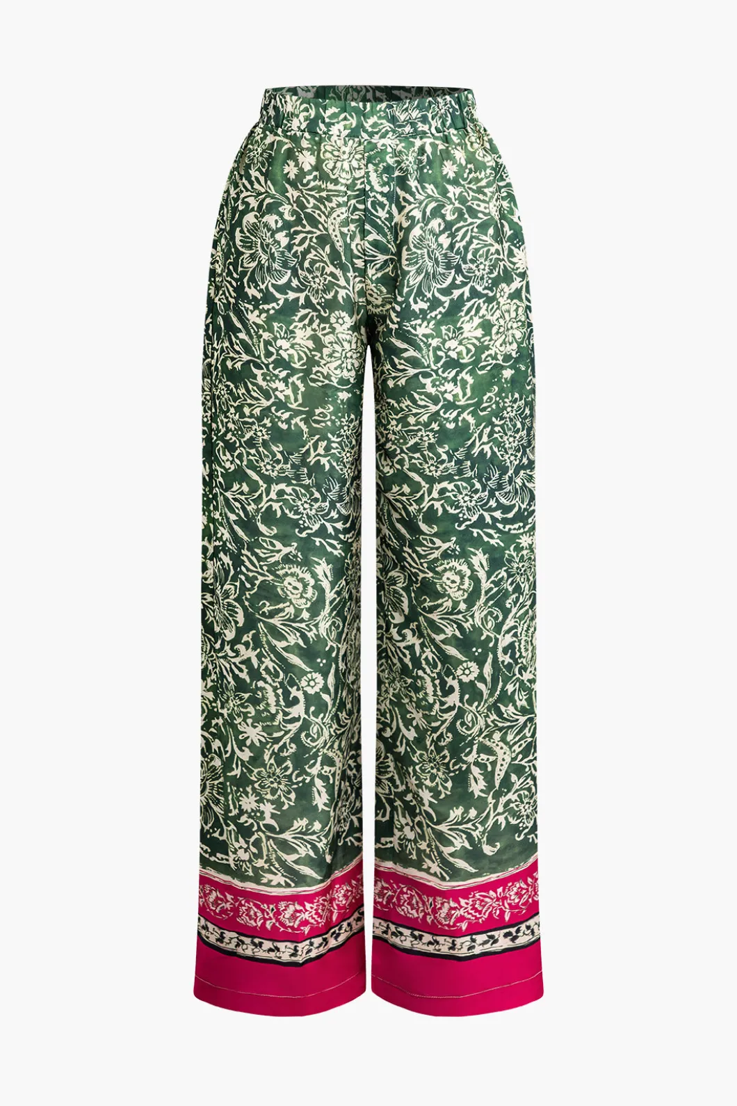 Ethnic Floral Print Wide Leg Pants>MICAS Clearance