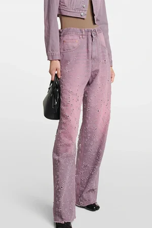 Faded Destroyed Straight Leg Jeans>MICAS Best