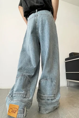 Faded Wide Leg Jeans>MICAS Online