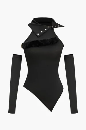 Faux Fur Patchwork Top With Gloves>MICAS Best