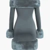 Faux Fur Trim Off Shoulder Midi Dress>MICAS New