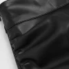 Faux Leather Asymmetrical Ruched Skirt>MICAS Hot