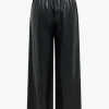 Faux Leather Asymmetrical Patchwork Trousers>MICAS Outlet