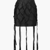 Faux Leather Braiding Fringe Mini Skirt>MICAS Fashion