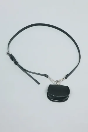 Faux Leather Chain Mini Pocket Waist Belt>MICAS Online