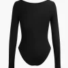 Faux Leather Cut Out Long Sleeve Bodysuit>MICAS Discount