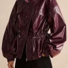 Faux Leather Drawstring Pocket Jacket>MICAS Outlet