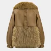 Faux Leather Fur Patchwork Coat>MICAS Fashion