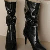 Faux Leather High Heel Pointed Ankle Boots>MICAS Discount