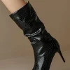 Faux Leather High Heel Pointed Ankle Boots>MICAS Discount